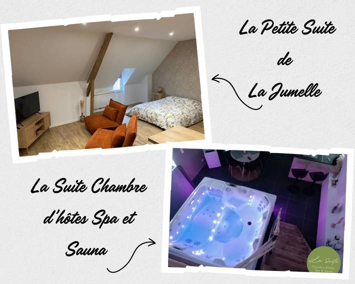 Chambre d’hôte pour 2 personnes, avec jacuzzi et sauna dans